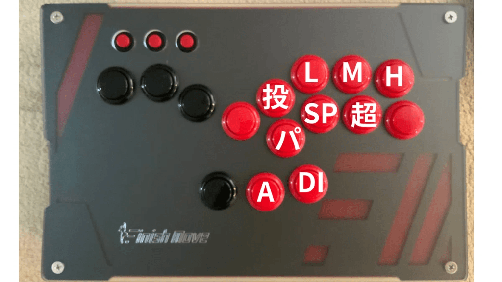 FinishMove 親指2ボタン配置図